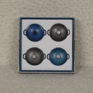 Le Creuset Magnets Set of 4 Elemental Marine & Oyster Miniature Mini Dutch Oven